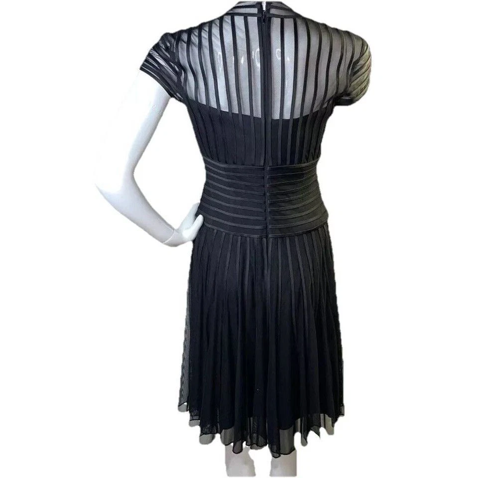 JS Collections Dress Womens Size 6 Black Mesh Cocktail Formal Whimsigoth Witchy - Image 2 of 4