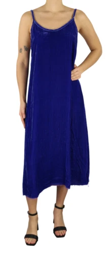 Love Tanjane Lj Celine ABITO donna velluto blu misto seta senza maniche UVP 450