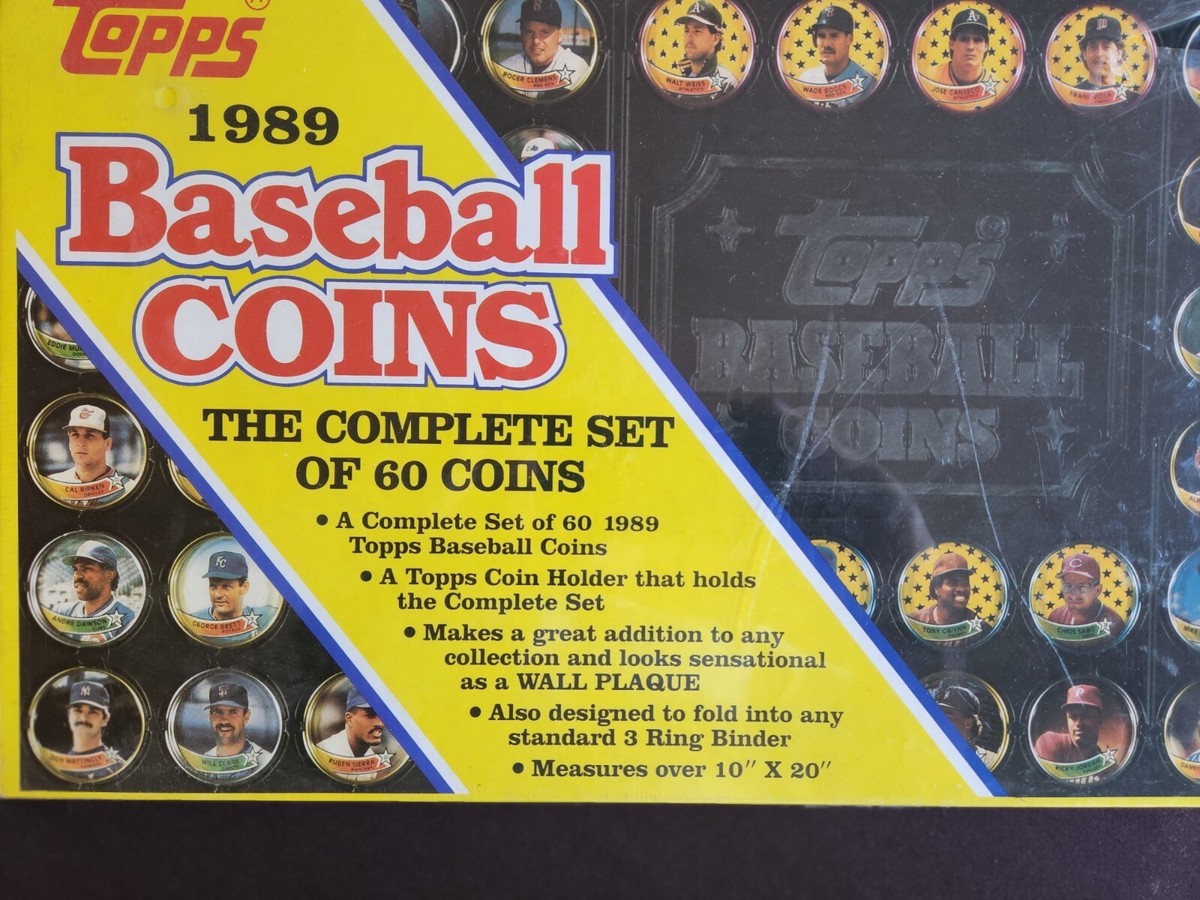 1989 Topps Baseball Coins, Complete Set of 60, w/Display