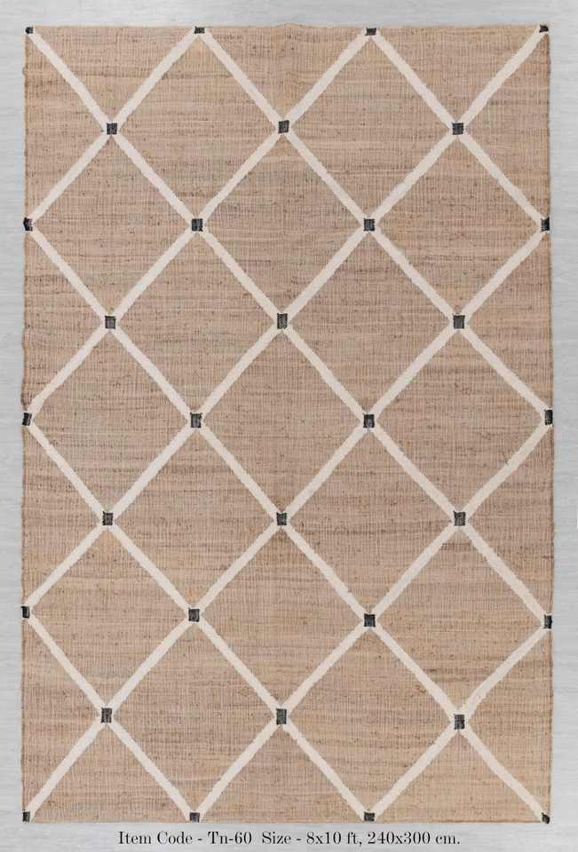 Natural Jute Ivory High Quality Hand Woven Premium Quality Boho Style Rug, - Image 2 of 4