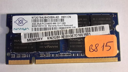 NANYA 2GB RAM / 2Rx8 PC2-6400S-666-13-F1 / B815