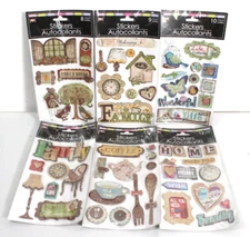 Lot of 6 Jot Scrapbook & Journal Stickers-New in package-Family, Home, Life