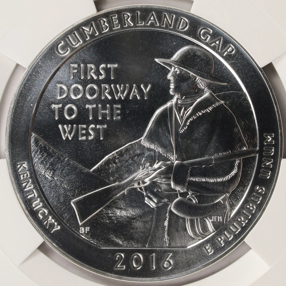 2016 Cumberland Gap ATB 5 oz Silver Quarter 25c NGC MS69PL - Image 3 of 4