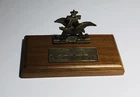 Vintage Anheuser Busch Beer Logo Wood & Brass 50 Million Barrels 1980 Desk Award