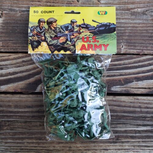 U.S. ARMY Green Army Men [50 Count] Made In Hong Kong - Photo 1/12