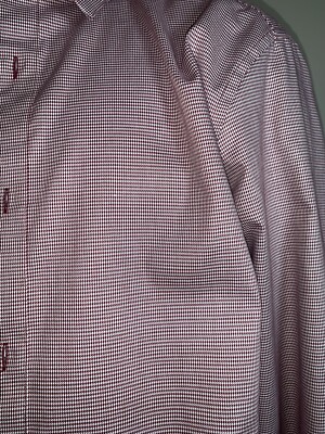 Banana Republic Shirt Men's Mini Check Non-Iron Slim Fit L/S Sz XL