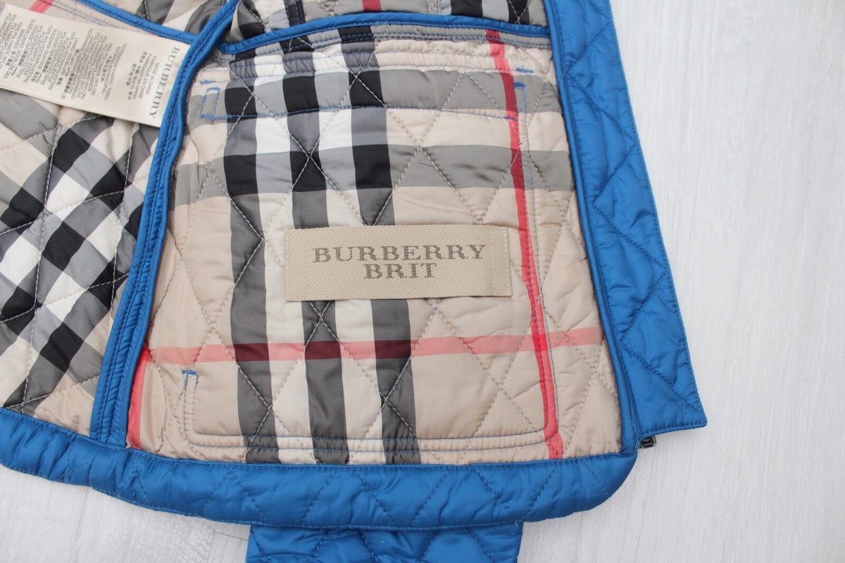 Authentic Women's BURBERRY BRIT Quilted Full Zip Jacket Nova Check