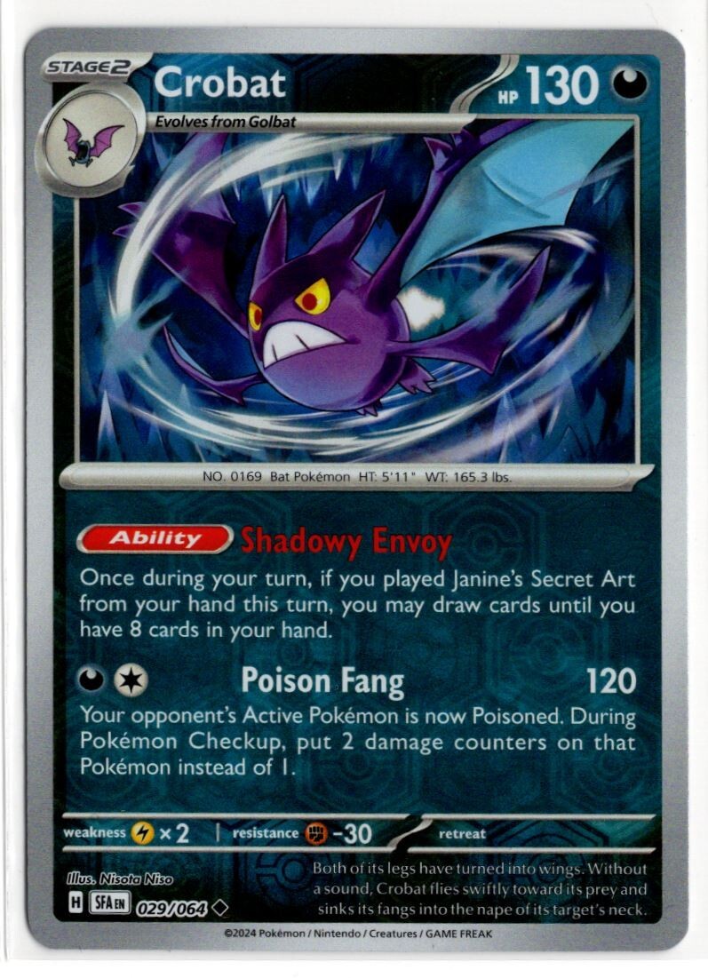 Pokemon Shrouded Fable Reverse Holo 029/064 Crobat