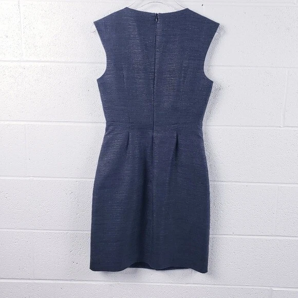 Trina Turk Textured Sheath Dress Black Sleeveless Knee Length Black Size 2 - Image 2 of 4