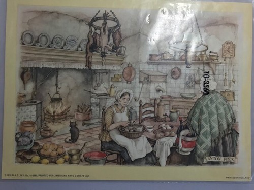 Anton Pieck "Victorian Kitchen" Lithograph Decoupage Vintage - Picture 4 of 4