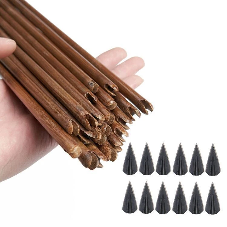 DIY Tradition Hunting Broadheads Blade Tips 8MM Bamboo Wooden Arrow Shaft Glue - Image 4 of 4