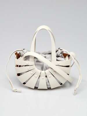 Bottega Veneta White Calfskin Leather Small Shell Bag | eBay Bottega Veneta White Calfskin Leather Small Shell Bag | eBay