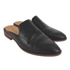 Madewell The Frances Skimmer Mule Leather Black Slip On Loafer Flat Shoe Women 8