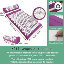 XiaoMaGe Acupressure Mat and Pillow Set with Bag - Large Size 28.7 X 16.5 inch