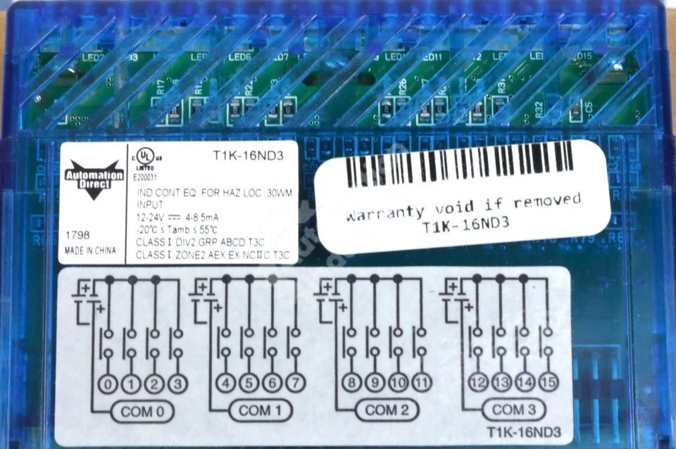 T1K-16ND3 By Automation Direct 12-24VDC Discrete Input Module Terminal I/O NSFP - Image 2 of 2
