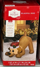 Playful Puppy Dog Yard Inflatable Light Up 3' Holiday Time Christmas NEW