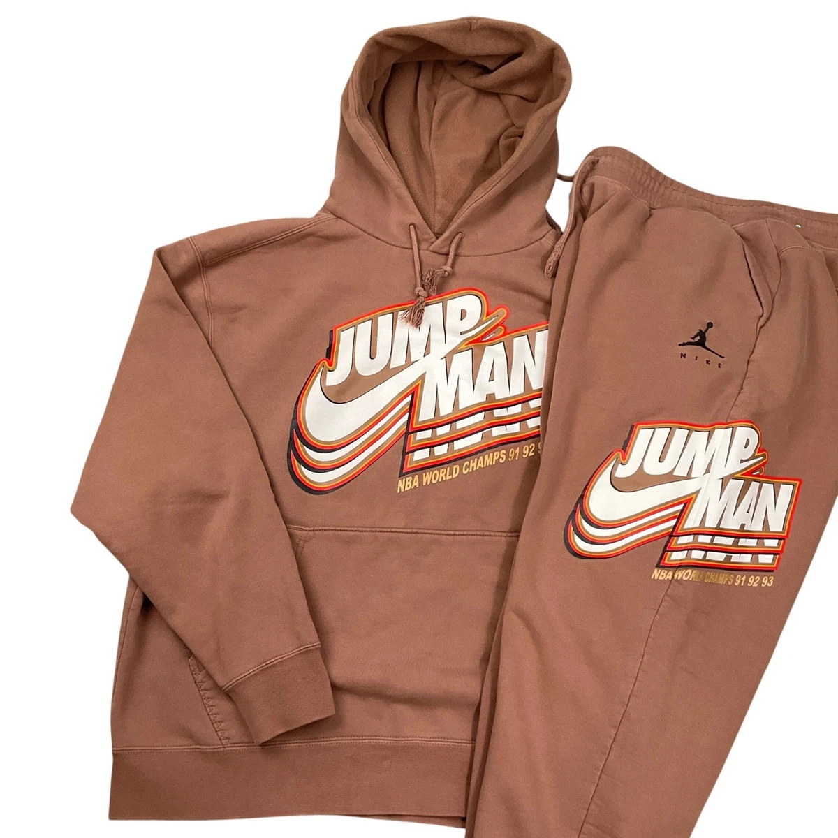 Nike Jordan Tracksuit Mens XL Brown Jumpman NBA World Champs
