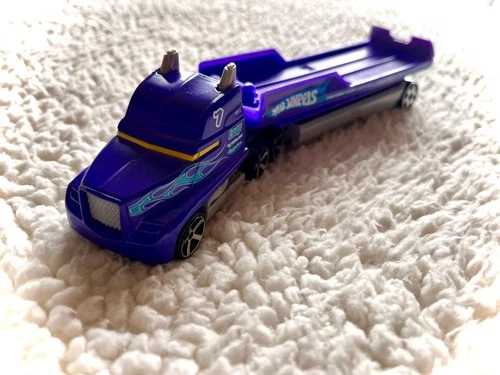 Vintage 2002 Hot Wheels Semi Truck Trailer ~ Loop Redline Race Support ~ Purple