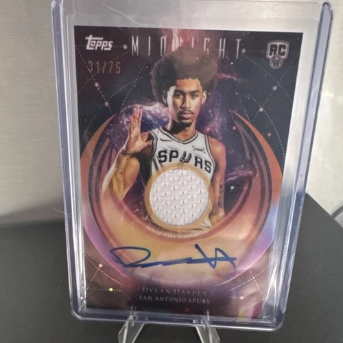 Topps Midnight Dylan Harper Spurs Rookie Jersey Auto Dusk Parallel /75 RJA-DH