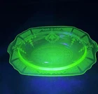 Vntg Anchor Hocking Princess Uranium Green Depression Dish 10.25” Serving Dish