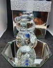 Fenton Clear Art Glass Birthstone Bear Figurine September Blue Sapphire Heart