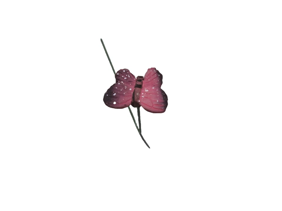 Juego de 4 selecciones de mariposa rosa/púrpura de colección miniatura para jardín de hadas flor artesanal de insectos Foto 2 de 4