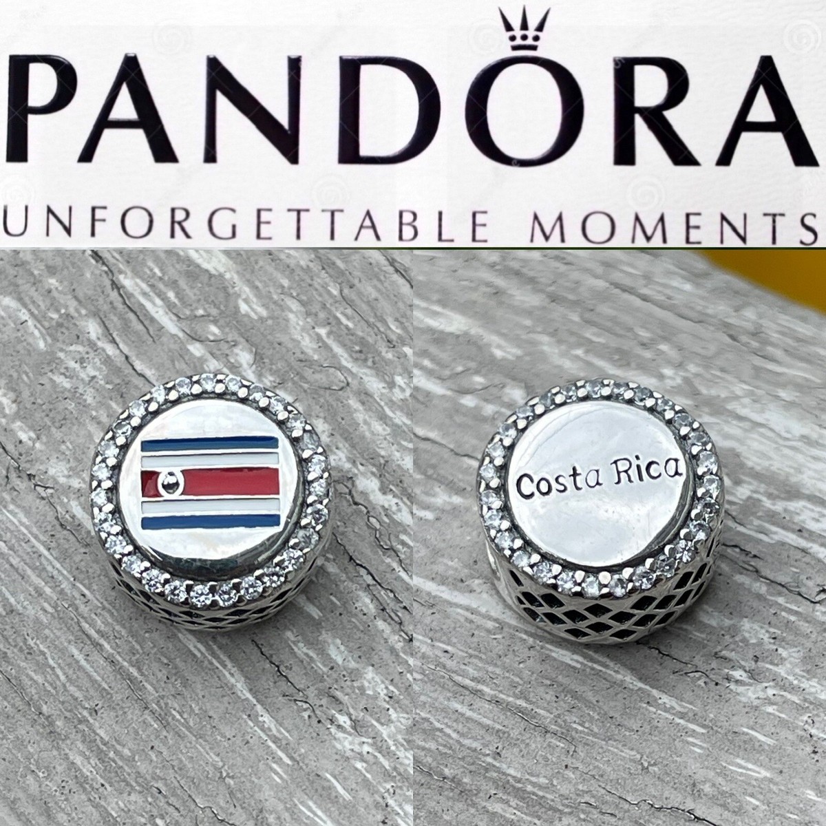 Rare Pandora Costa Rica 🇨🇷 Country Flag Exclusive Button