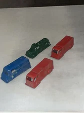 Lot of 6 Vintage Goodee Diecast Metal Toy Cars 3" Police fire truck van