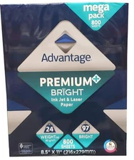 Advantage Multi Purpose Premium Bright Ink Jet & laser Paper 8.5'' X 11"