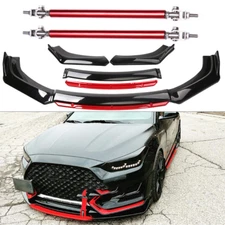 For Hyundai Veloster Front Bumper Lip Body Kit Splitter Spoiler Glossy Black Red