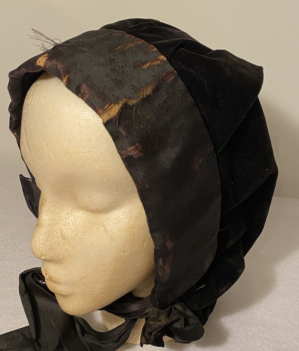 Antique 1800's Victorian Mourning Bonnet Hat - image 2