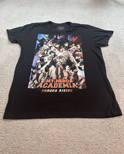 My Hero Academia T-Shirt Men's Medium Black Heroes Rising Anime Movie Graphic