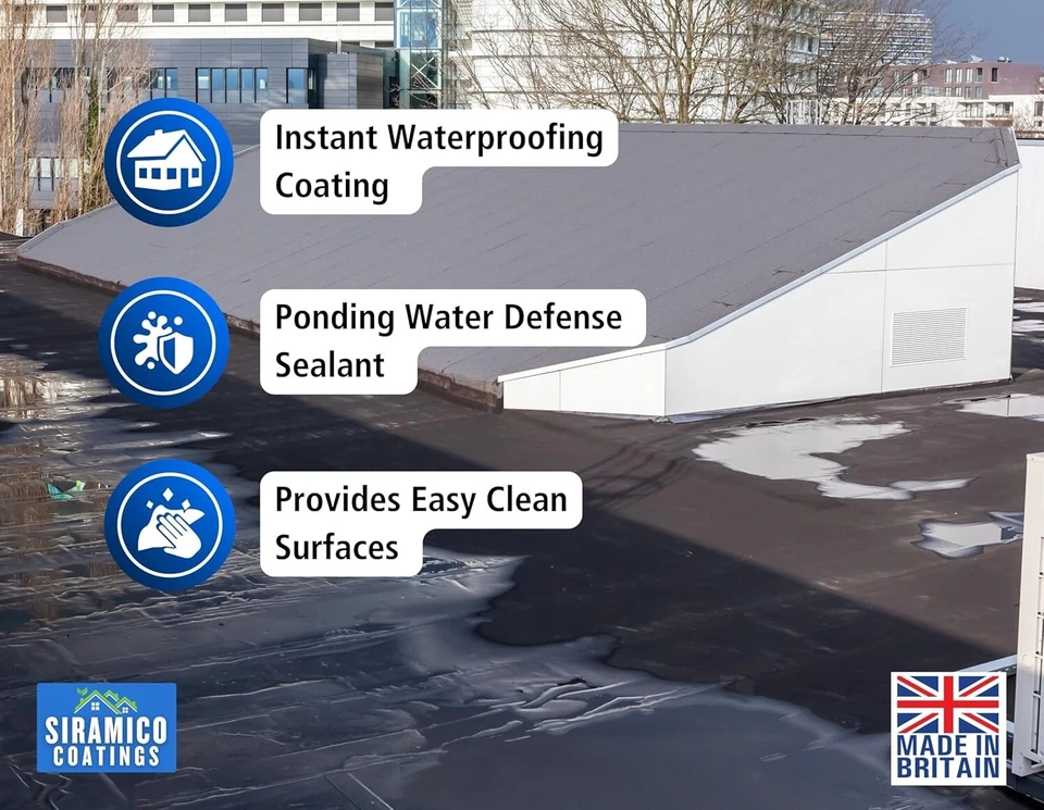 Liquid Rubber Roof Coating Instant Wateproofer - 5 Litres - Grey, Black or Clear - Image 2 of 4