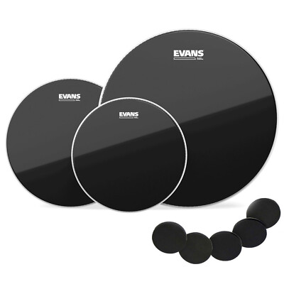 Evans ETP-CHR-F Black Chrome Tompack Fusion 10-12-14 mit Damper Pads