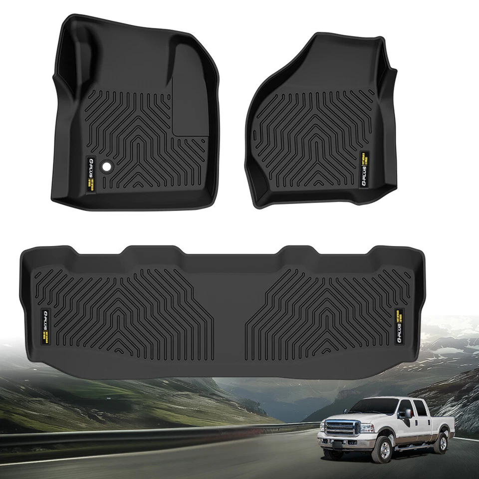 TPE Floor Mats Liners Fit For 1999-2007 Ford F-250 F-350 Super Duty Crew Cab Foto 2 de 4