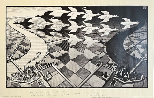 Maurits Cornelis Escher Lithograph: "Day and Night" - Picture 2 of 6