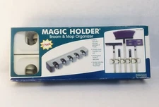 Magic Holder Broom & Mop Organizer 2 Pack Laundry Kitchen Garage Organize