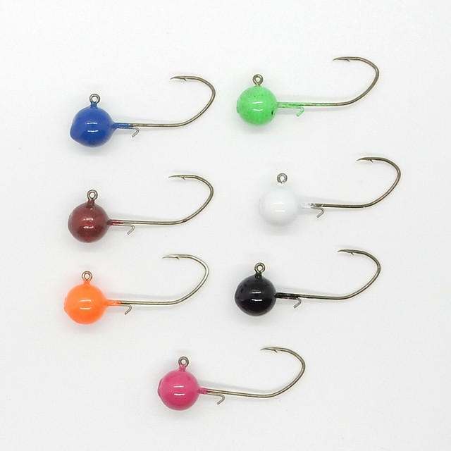 10 PK Painted Round Jig Heads w/Bait Keeper Various Sizes and Colors eBay