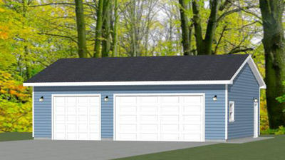 Garage Shape 9’6•23•2’ 1/3 36x28 3-Car Garage -- 1,008 sq ft -- PDF Floor Plan -- Model
