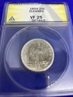1854 Seated Liberty Quarter - VF 25 - Details - Cleaned