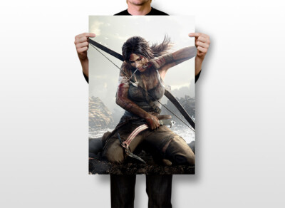 Tomb Raider Lara Croft Game Silk Print Wall Art Home Decor