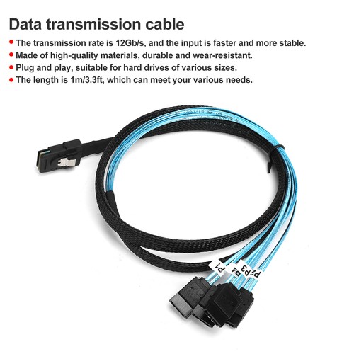 Mini Sas 36Pin Male Sff‑8087 To 4 7Pin Female Cable Mini Sas Host Inter HEN - Picture 17 of 22