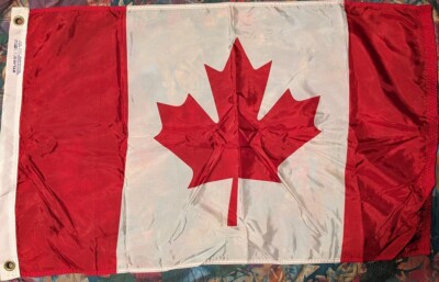 NYL-GLO CANADA Nylon Bunting 2ft x 3ft Flag Made in USA Annin & Co.