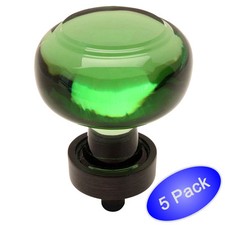 5 Pack Cosmas 6355ORB-EM Oil Rubbed Bronze Emerald Glass Cabinet Knob