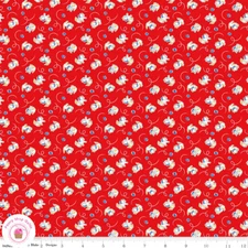 Riley Blake BASIN FEEDSACKS 12290R Red Kittens Quilt Fabric 30's Reproduction