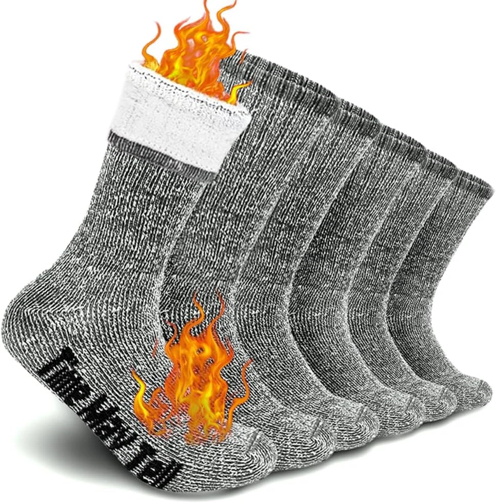 Mens Merino Wool Hiking Cushion Socks Thermal Warm Crew Winter Boot Socks Pack (