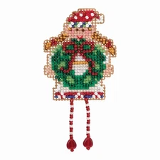 Holli Elf Cross Stitch Ornament Kit Mill Hill 2018 Winter Holiday MH181832