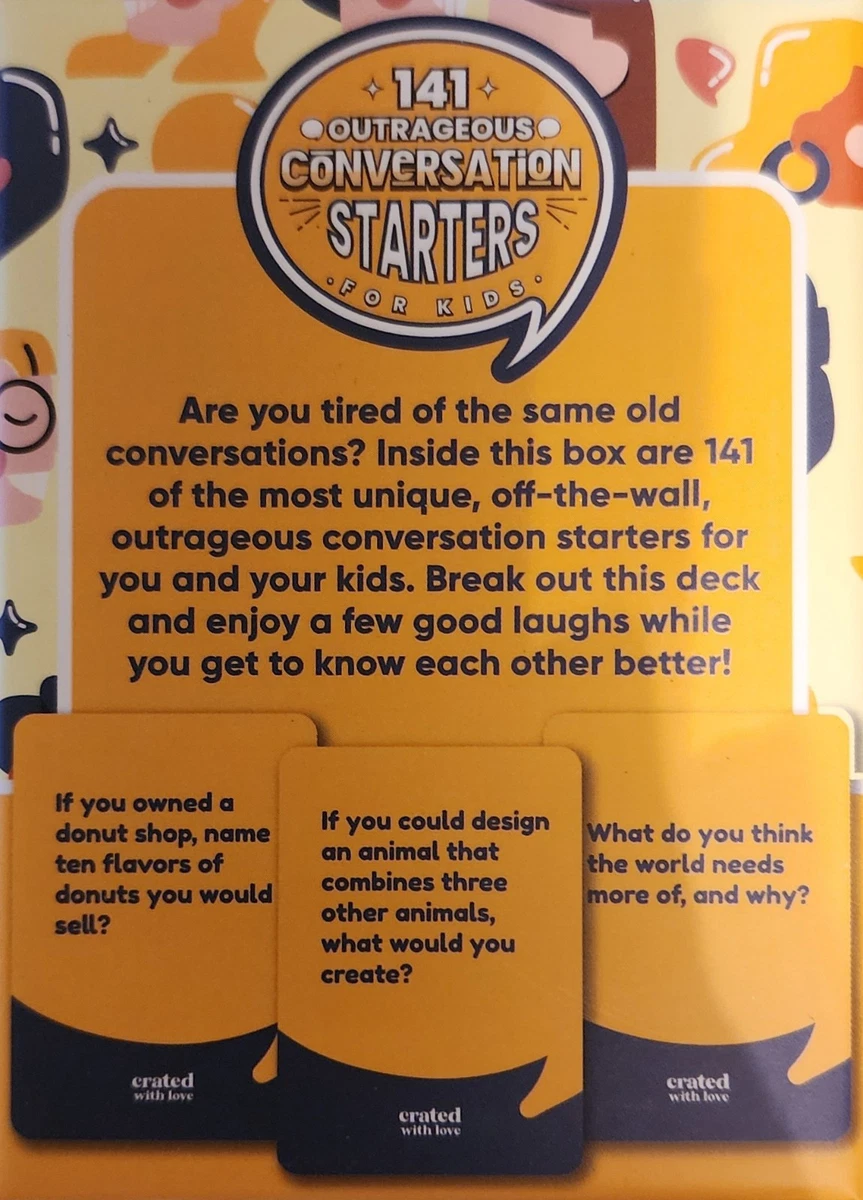 141 iniciadores de conversación escandalosos para niños gran diversión familiar 6+ juego de cartas