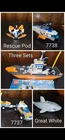 3 SETS Lego 7738, 7739, 7737 INCOMPLETE  City Coast Guard Helicopter,Ship& SUV🕵