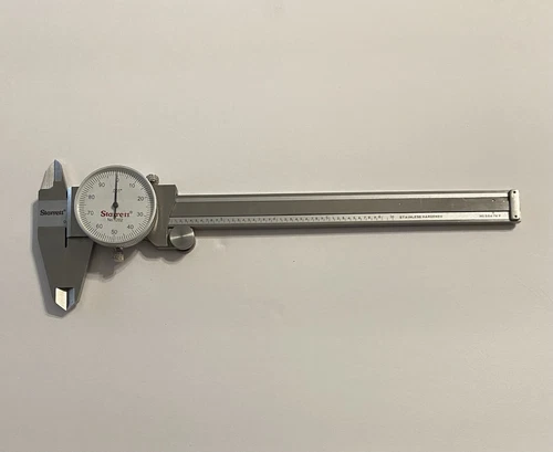 Starrett 1202 Dial Caliper - White - Stainless Hardened - Pre-owned 
